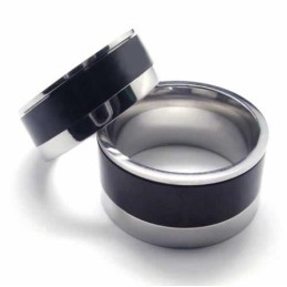 Heren 8 Mm Zwarte Titanium Ring