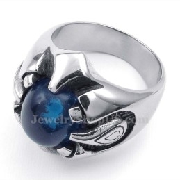 Titanium Ring Met Blauwe Zirkoon