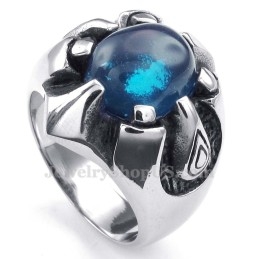 Titanium Ring Met Blauwe Zirkoon