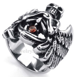 Titanium Schedelring Met Vleugel