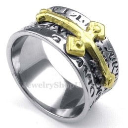 Titanium Gouden Kruisring