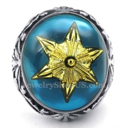 Gouden Davidster Titanium Ring