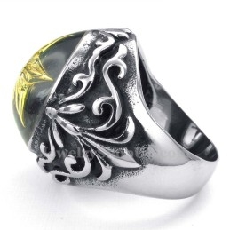 Gouden Davidster Titanium Ring