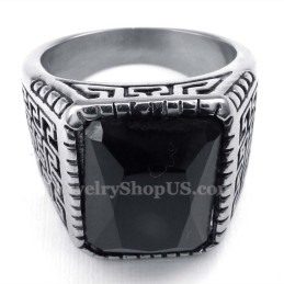 Heren Zwarte Zirkoon Titanium Ring