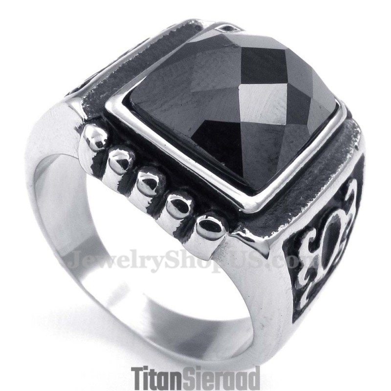 Zwarte Zirkoon Titanium Ring Zwarte Zirkoon Titanium Ring