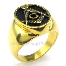 Gouden Titanium Vrijmetselaarsring