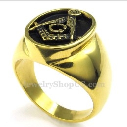 Gouden Titanium Vrijmetselaarsring