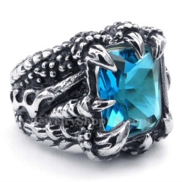 Titanium Ring Met Blauwe Zirkoon