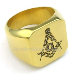 Gouden Titanium Vrijmetselaarsring