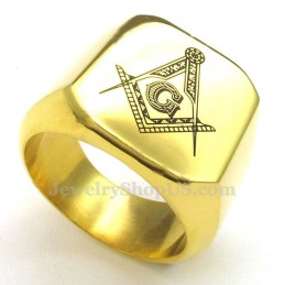 Gouden Titanium Vrijmetselaarsring