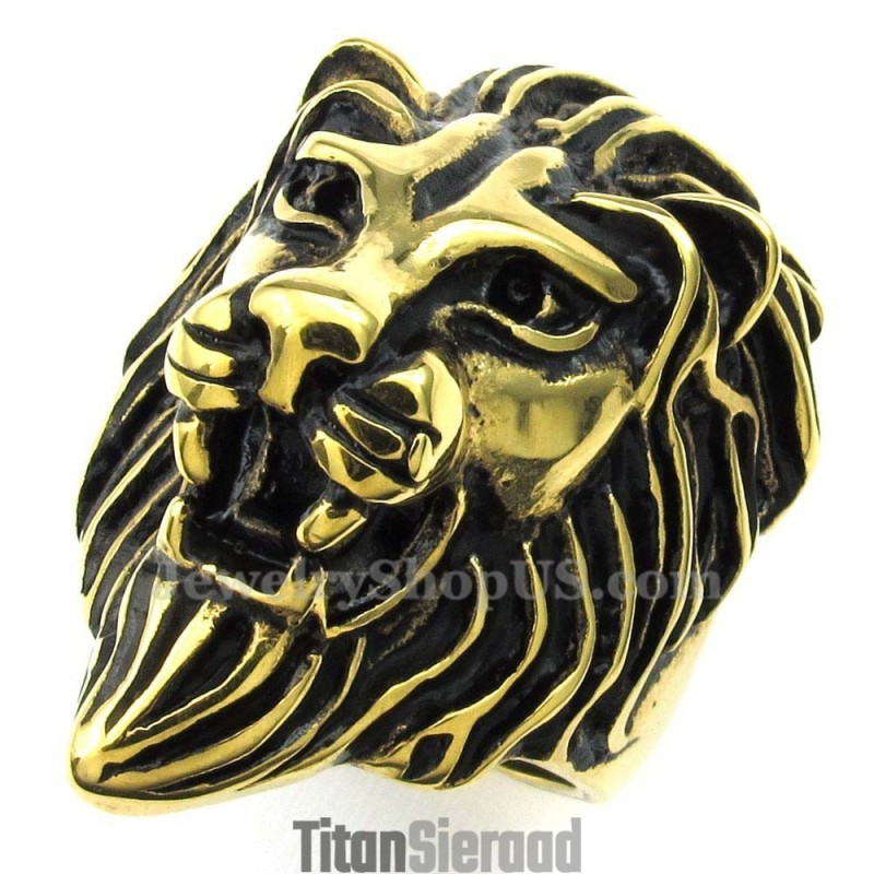 Gouden Titanium Leeuwenkopring Gouden Titanium Leeuwenkopring