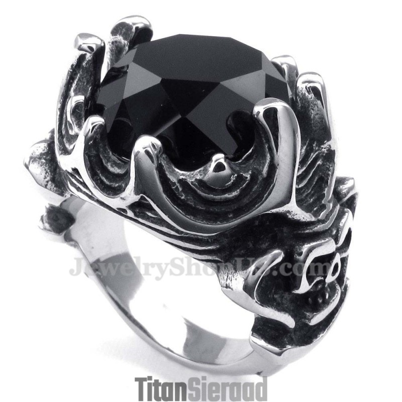 Zwarte Zirkoon Titanium Ring