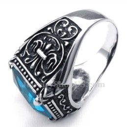 Blauwe Zirkoon Titanium Ring