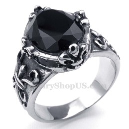 Zwarte Zirkoon Titanium Ring