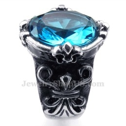 Blauwe Zirkoon Titanium Ring