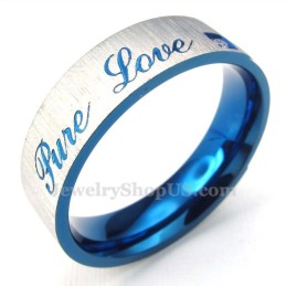 Blauwe Titanium Kruisring