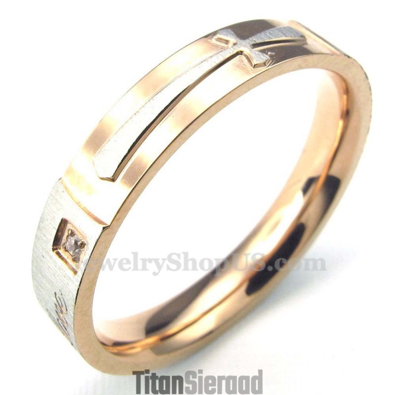 Roségouden Titanium Kruisring Roségouden Titanium Kruisring