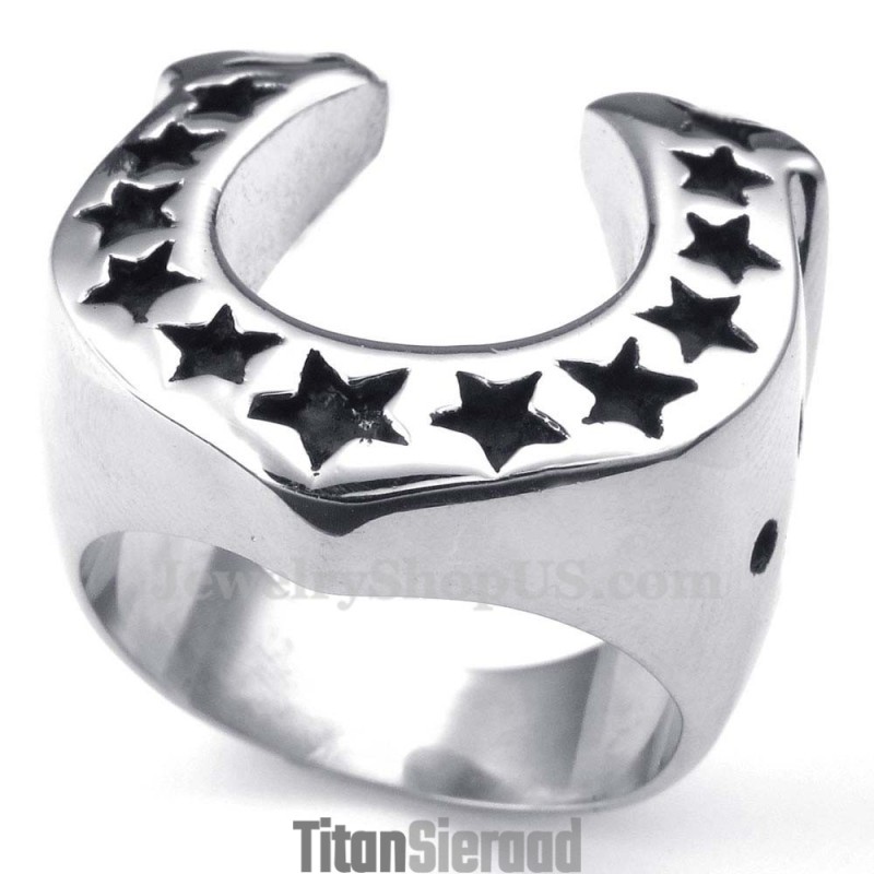 Vijfpuntige Ster Titanium Paardenhoefring