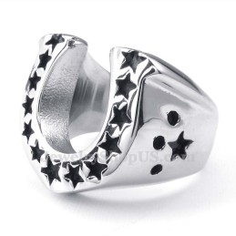 Vijfpuntige Ster Titanium Paardenhoefring