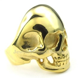 Gouden Schedel Titanium Ring