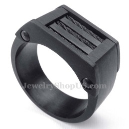 Zwarte Draad Titanium Ring