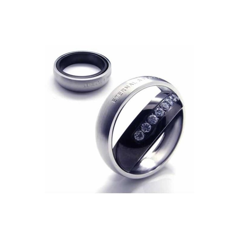 Eternal & Forever Diamanten Set 6 Mm Titanium Ingelegde Ring