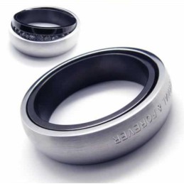 Eternal & Forever Diamanten Set 6 Mm Titanium Ingelegde Ring