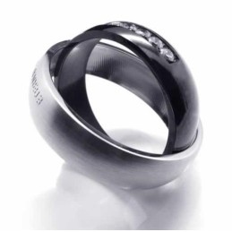 Eternal & Forever Diamanten Set 6 Mm Titanium Ingelegde Ring