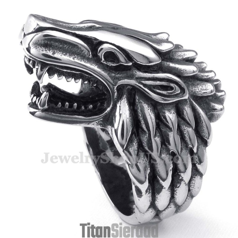 Titanium Wolfkop Ring