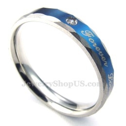 Forever Love Blauwe Titanium Koppelring (Dames)