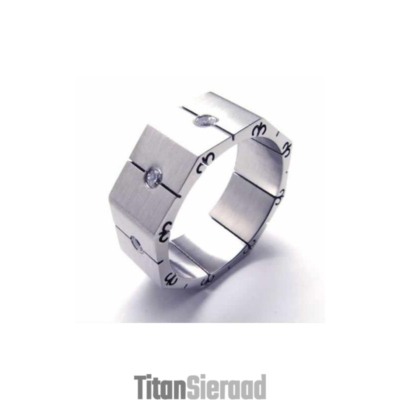 Diamanten 8 Mm Titanium Ingelegde Ring Diamanten 8 Mm Titanium Ingelegde Ring