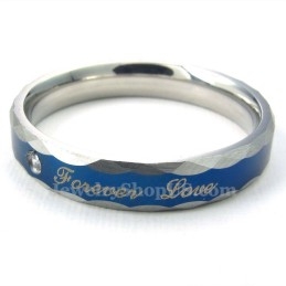 Forever Love Blauwe Titanium Koppelring (Dames)