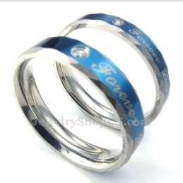Forever Love Blauwe Titanium Koppelring (Dames)