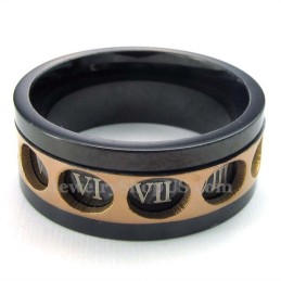 Romeinse Cijfers Titanium Draaibare Ring
