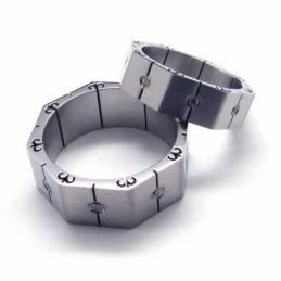 Diamanten 8 Mm Titanium Ingelegde Ring