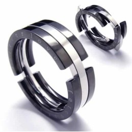 8 Mm Zwarte Titanium Puzzelring