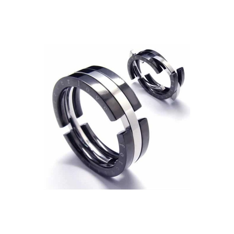 8 Mm Zwarte Titanium Puzzelring 8 Mm Zwarte Titanium Puzzelring