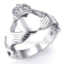 Handen Knuffelen Omhoog Hart Titanium Ring