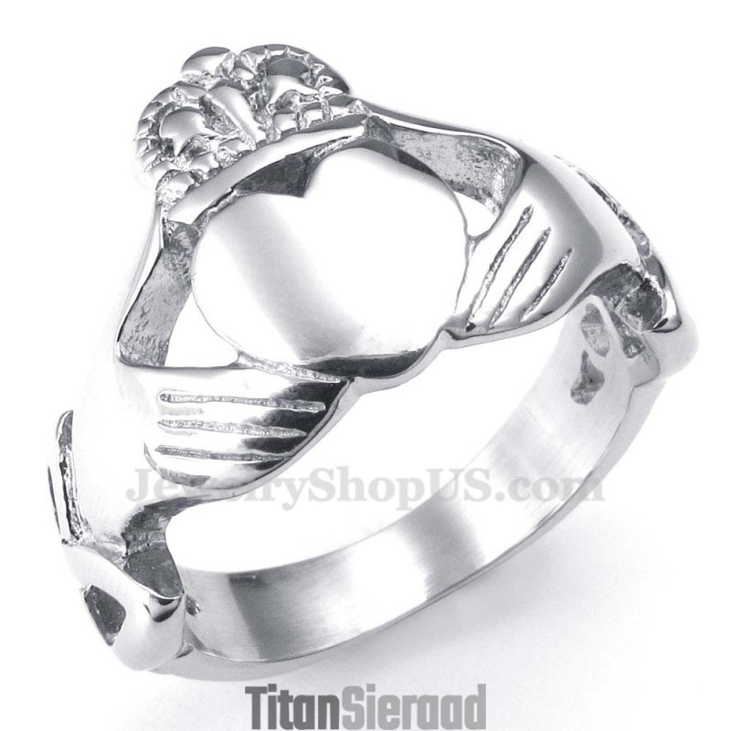 Handen Knuffelen Omhoog Hart Titanium Ring Handen Knuffelen Omhoog Hart Titanium Ring