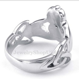 Handen Knuffelen Omhoog Hart Titanium Ring