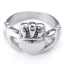Handen Knuffelen Omhoog Hart Titanium Ring