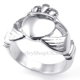 Handen Knuffelen Omhoog Hart Titanium Ring