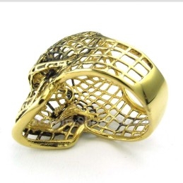 Gouden Titanium Holle Schedelring