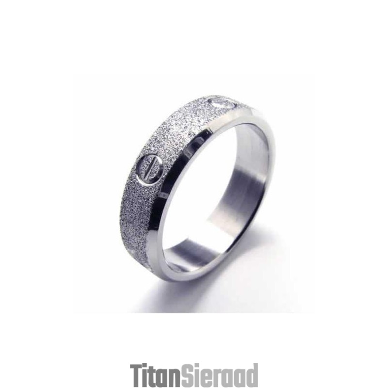 Geborstelde 6 Mm Titanium Ring
