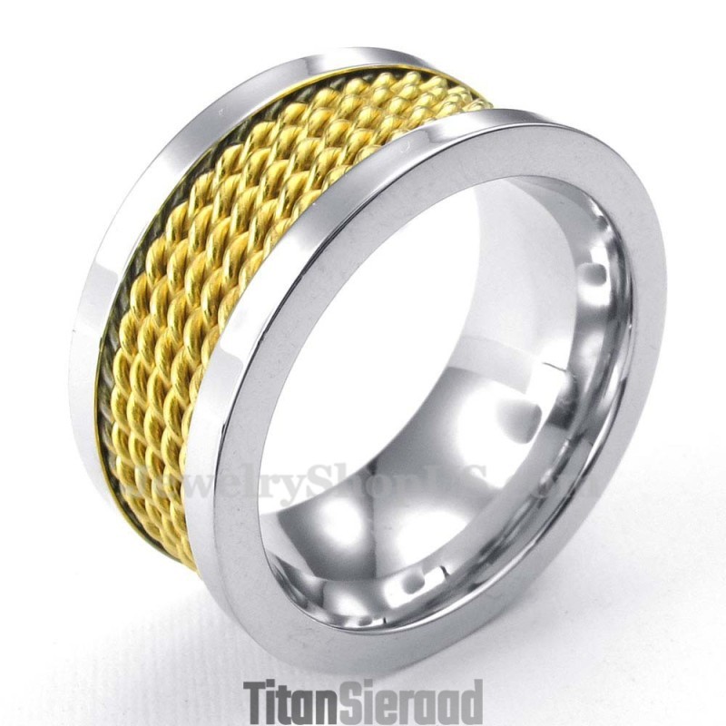 Gouden Draad Titanium Ring Gouden Draad Titanium Ring