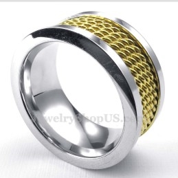 Gouden Draad Titanium Ring