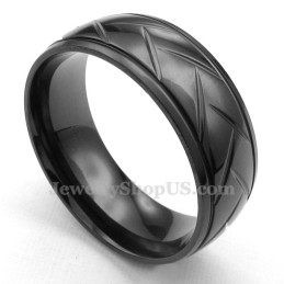 Zwarte Hack Flower Titanium Ring