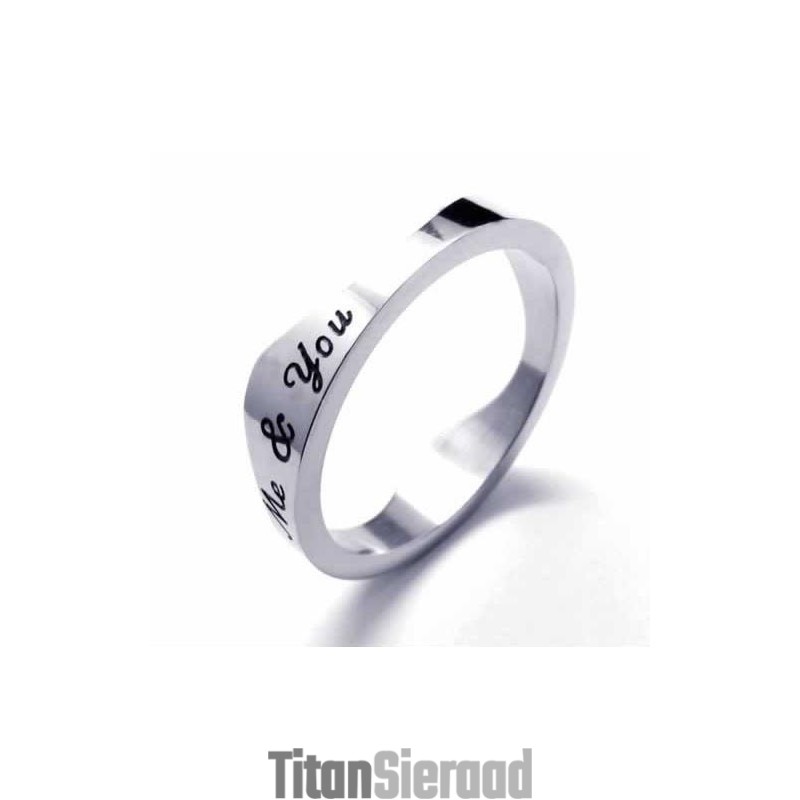 You & Me 5 Mm Golvende Titanium Ring
