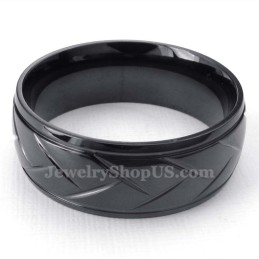 Zwarte Hack Flower Titanium Ring