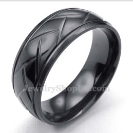 Zwarte Hack Flower Titanium Ring